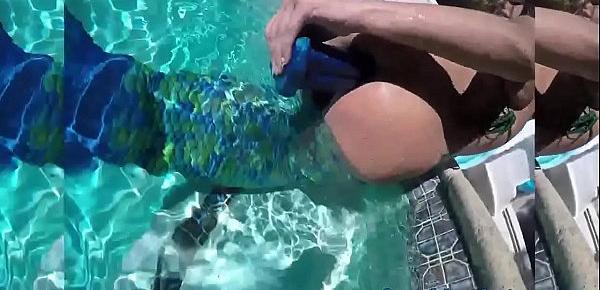  Babe anally toys in pool and gets ass fucked